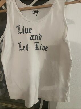 Logan White 'Live and Let Live' Ribbed Tank Top